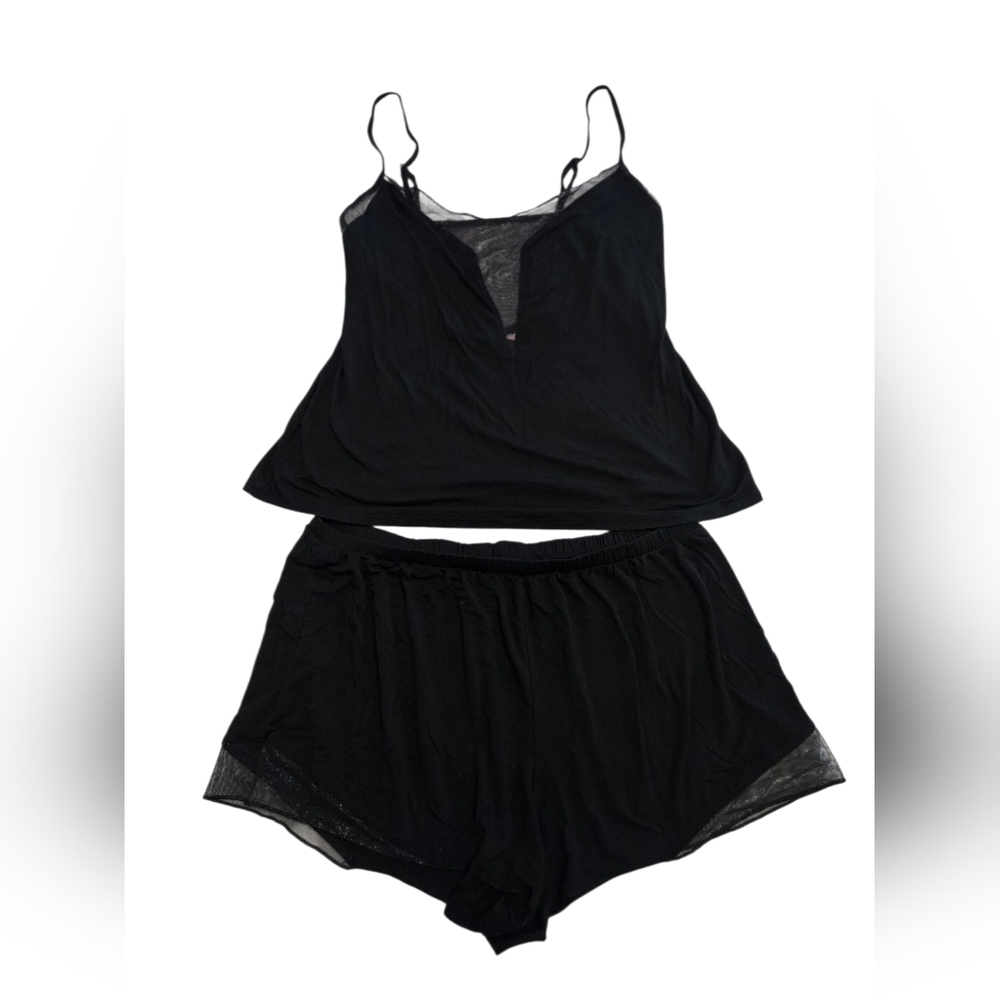 Black Victoria's Secret PJ Sleep Set Cami & Shorts Small